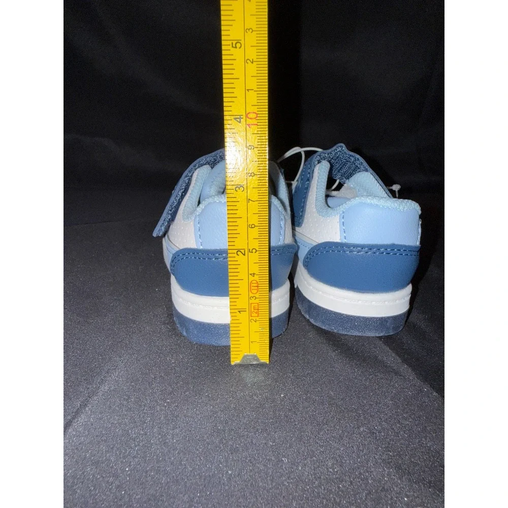 Cat & Jack Toddler Boys Blue Cream Low Top Sneakers Hook Loop Strap Size 5 NIB